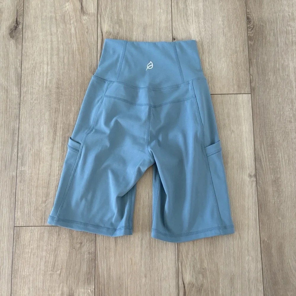NWT P'Tula Workout Gym Shorts Small Blue Teal 7